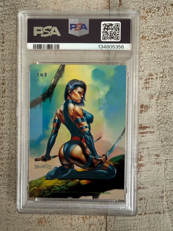 1996 Marvel Masterpieces Punisher Psylocke Double Impact #2 PSA 8 NM-MT Nicer - Image 2 of 2