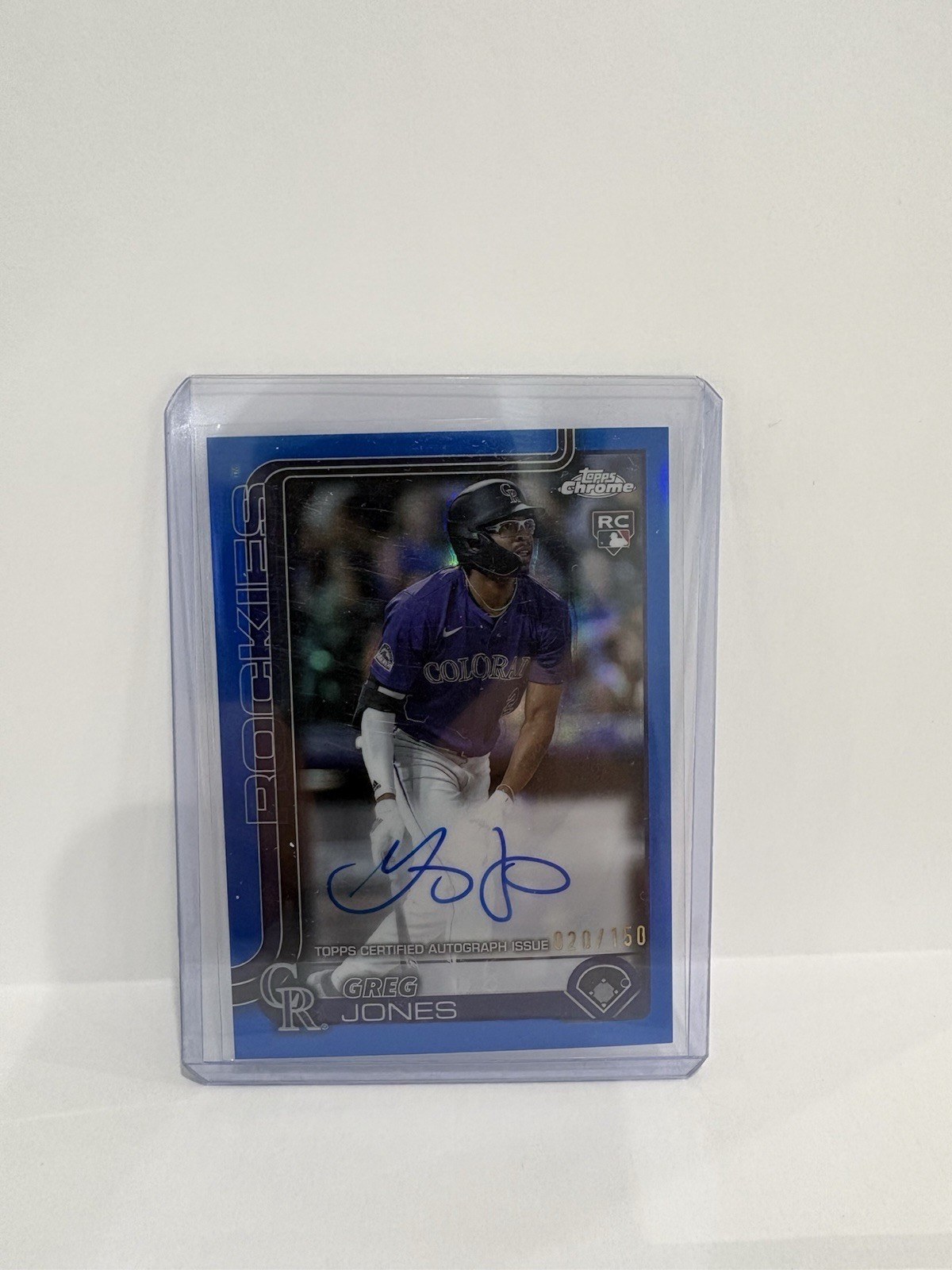 2025 Topps Chrome - Rookie Autographs Greg Jones #RA-GJ Blue Refractor /150