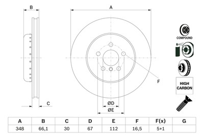 Bosch 0 986 479 F57 Brake Disc for BMW