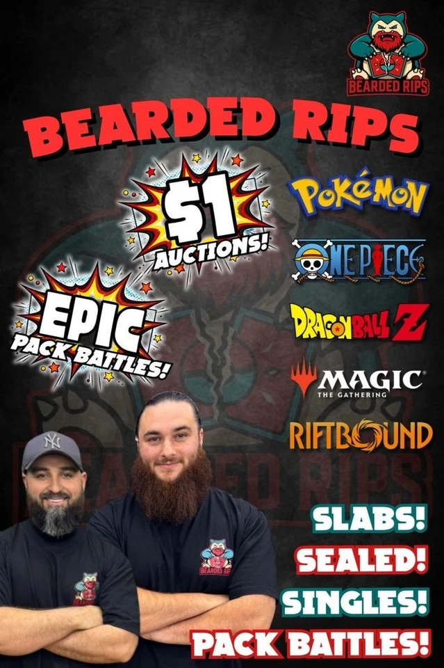 Bearded Sealed, Slab and Pack Battles along with $1 Auctions!