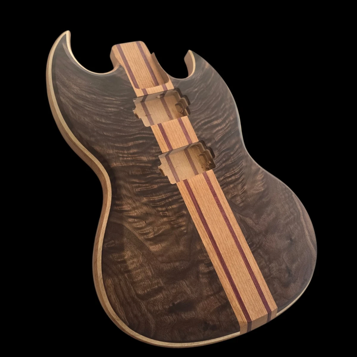 SG Style Custom Guitar Body 1 of a Kind Handmade Walnut/Alder Luthier