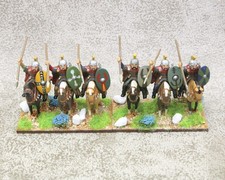 25mm Dark Ages metal LATE ROMAN BRITISH CAVALRY x6 Painted 38759