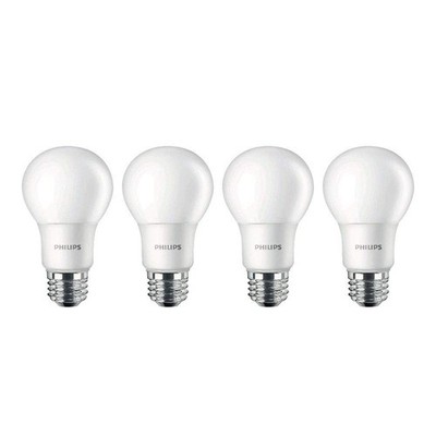 Philips Led Daylight A19 Light Bulbs 4 Count Non Dimmable Energy Efficient 5000K