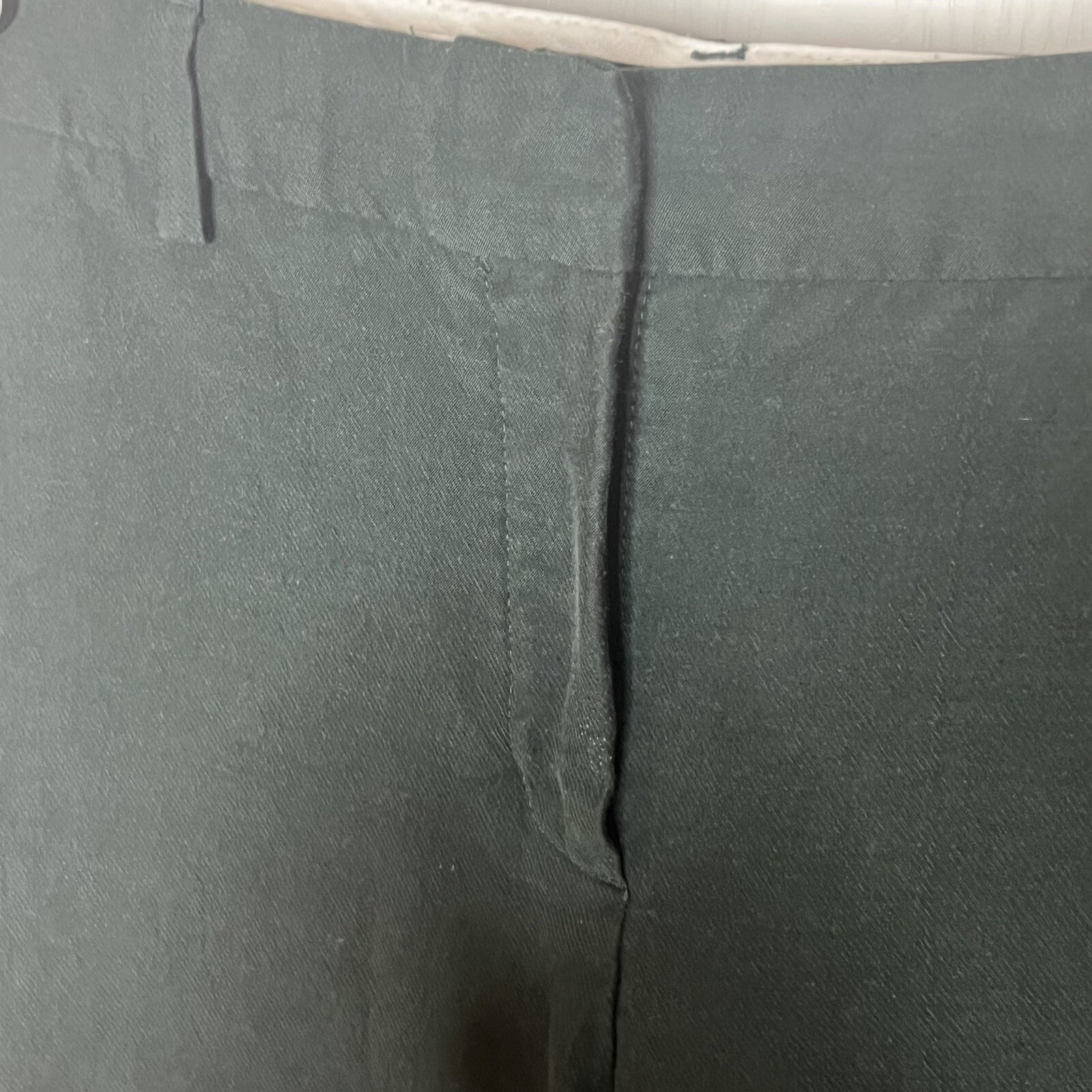 Zara Basic Capri Pant Women Small Green Straight Leg Casual Cuffed thumbnail 5