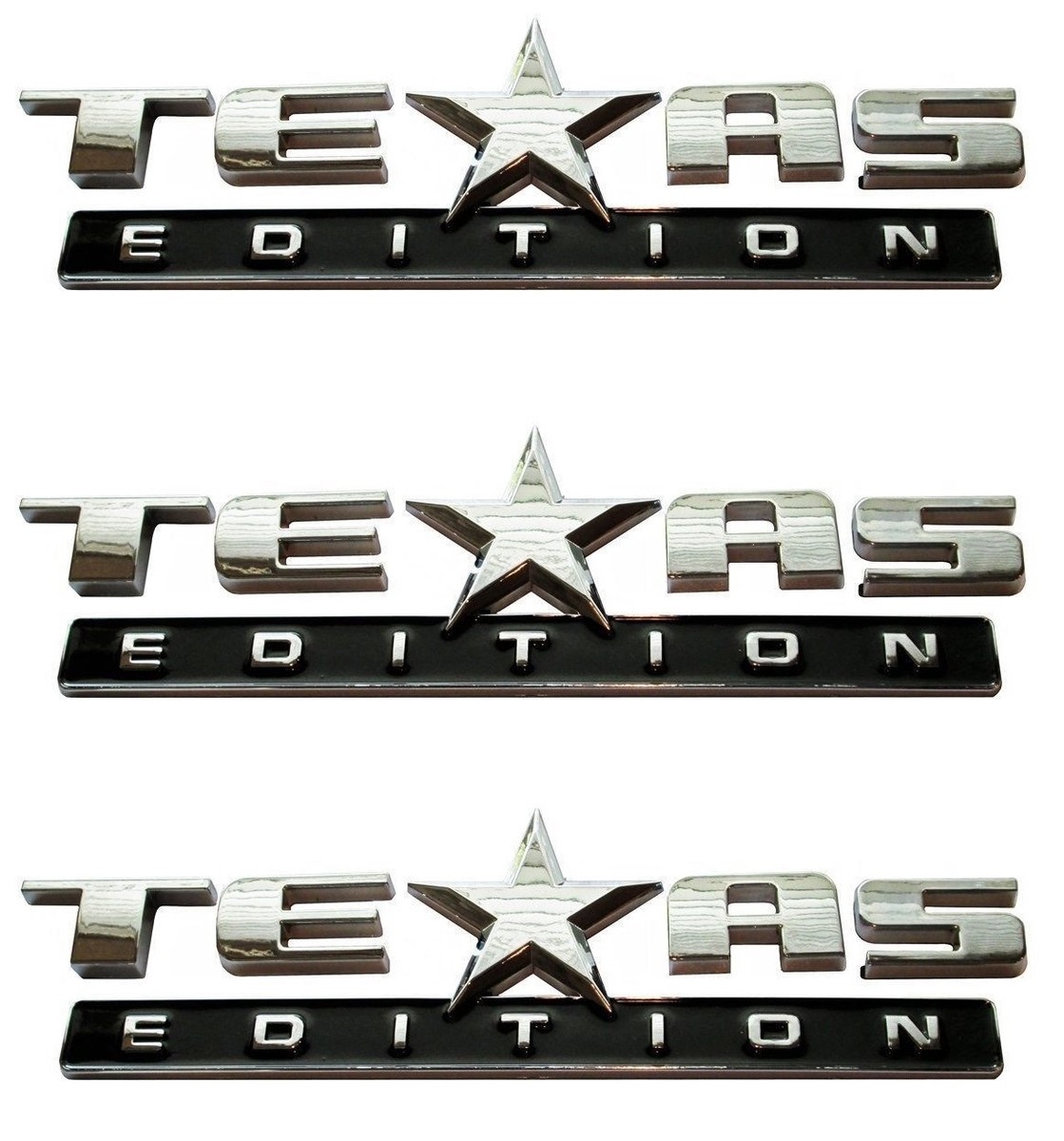 3PC TEXAS EDITION EMBLEM Silver+Red CHEVY SILVERADO SIERRA - Foto 13