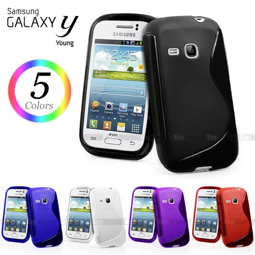 NEW S CURVE GEL CASE COVER FOR SAMSUNG Galaxy Young S6310 + Screen Protector