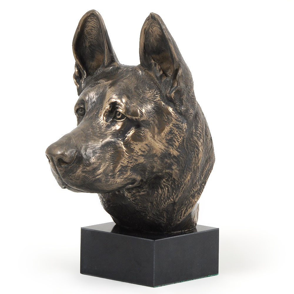 Berger Du Caucase - Statuette De Chien, Buste Sur Socle En Pierre Sculpture Trophee Pour Lexposition Canine De La Marque Art Dog 86267372