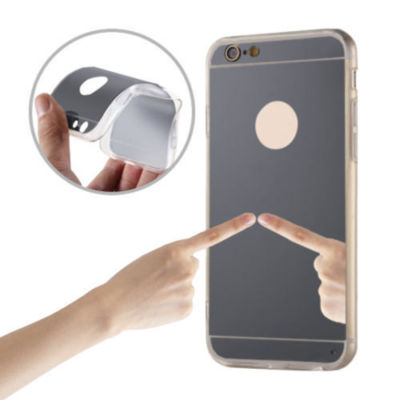 ^ Silikonhülle MIRROR Case Etui Hülle Tasche Spiegel Apple iPhone 8 Plus Grau