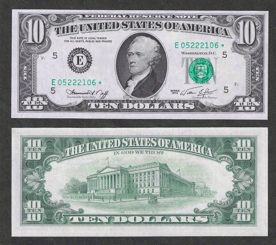 1974 $10 RICHMOND FEDERAL RESERVE ** STAR NOTE ** ~ GEM CRISP UNCIRCULATED - Image 2 of 2
