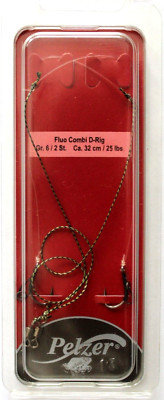 Pelzer  Fluo Combi D - Rig,  Karpfenrigs (2 Stück) Fluorocarbon Schnur.Gr: 6.