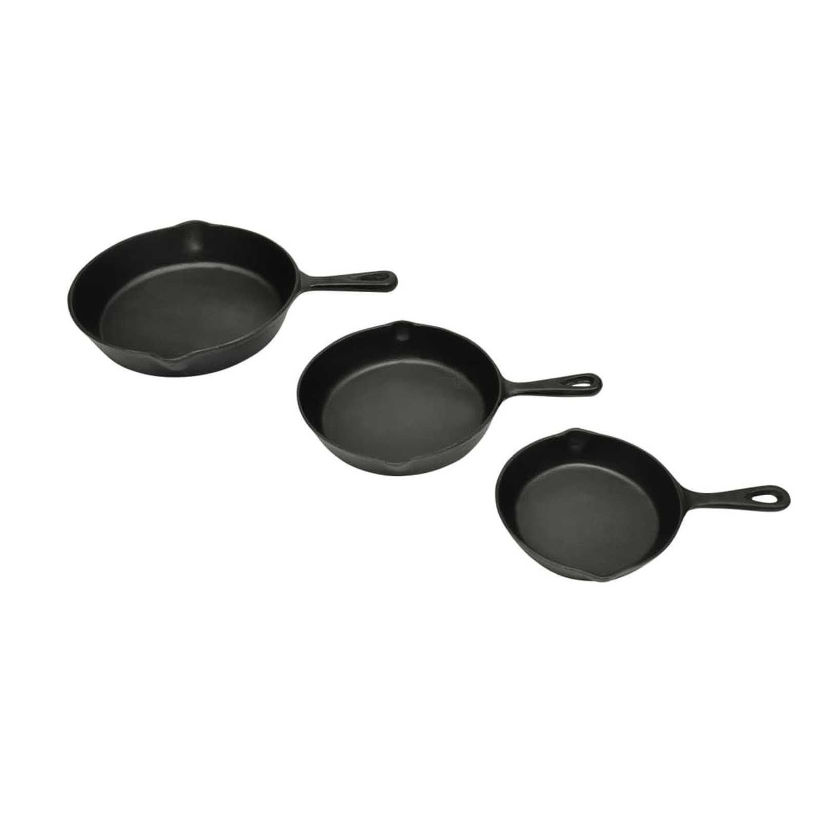 Set 3 Padelle in Ghisa Bistecchiere per Barbecue W8V0