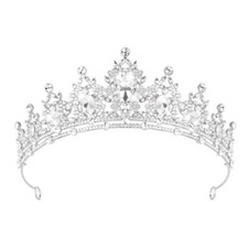 Tiara for Women, Crown and Tiara for Girl Princess, Bride Wedding Happy Silver