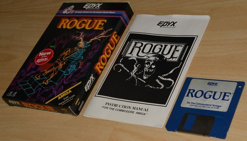 ROGUE Roleplaying Game by Epyx ~ Commodore Amiga ~ BOXED COLLECTIBLE ~ english