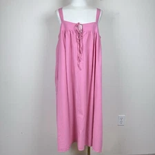 Stitch Drop Dress Womens Extra Large Swing Midi Sundress Bohemian Beach Pink