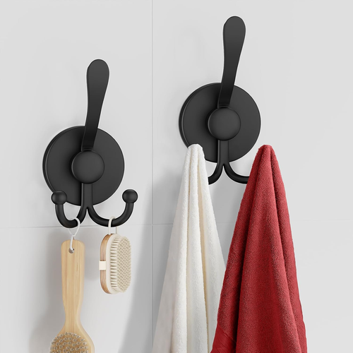 Suction Cup Hooks, 2 Pack Vacuum Power Heavy Duty Shower Hooks for inside Shower