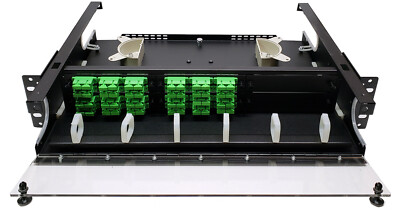 48 Fiber 2RU Rack Mount FDP Patch Only w/ 24 SC/APC Duplex Adapters Singlemode