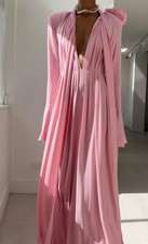 Women's Fashion Halter Flower Deep V Bell Sleeve Evening Dress Cocktail Prom New