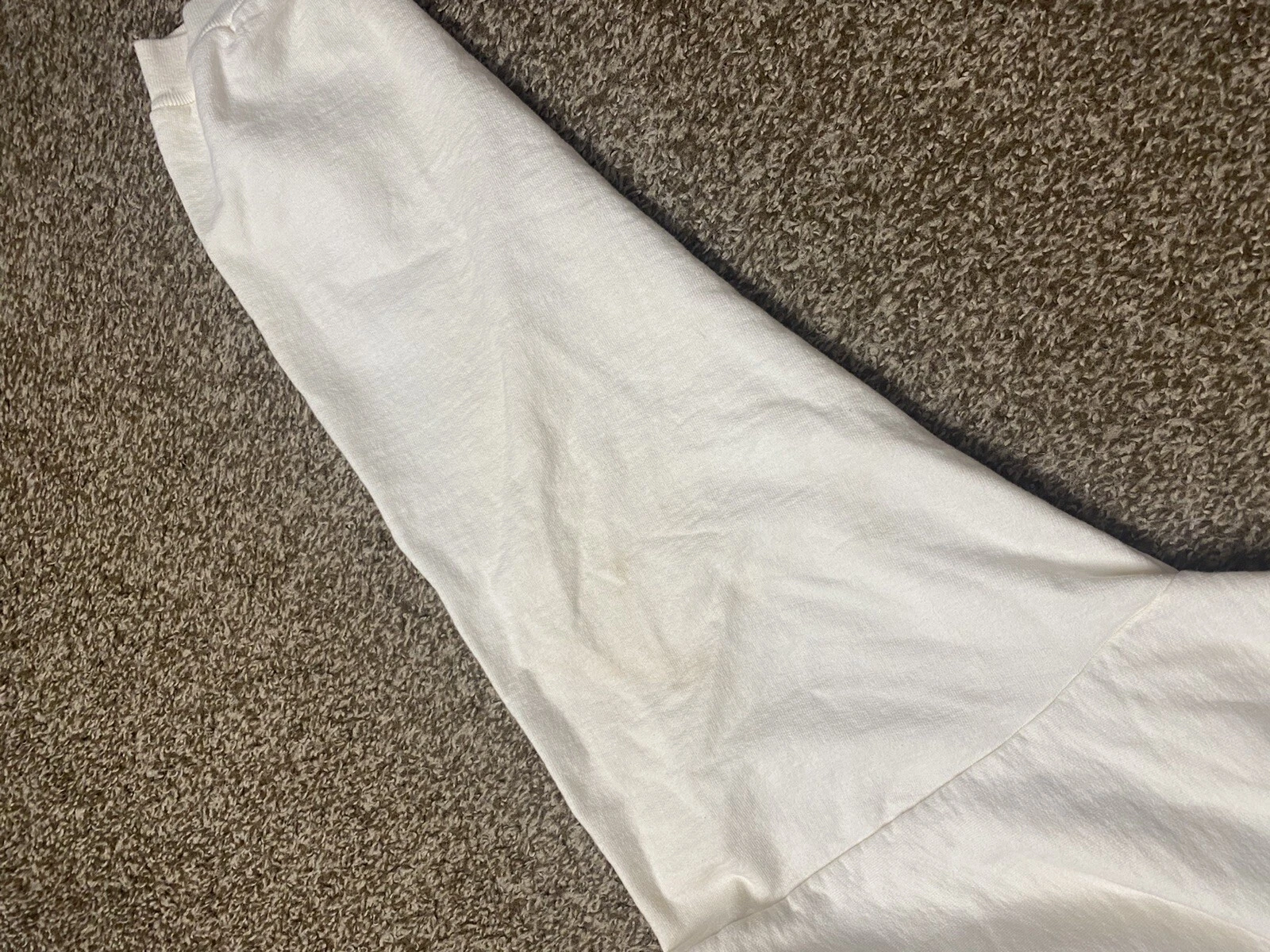 OFF WHITE T shirt con cappuccio vintage anni '90 Psycho Wear uomo grafica taglia OSFA USA bianca spenta