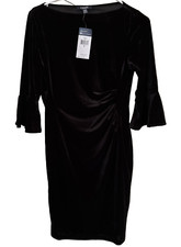 Chaps Women’s Black Velvet Christmas Cocktail Holiday Dress Size Small MSR $110