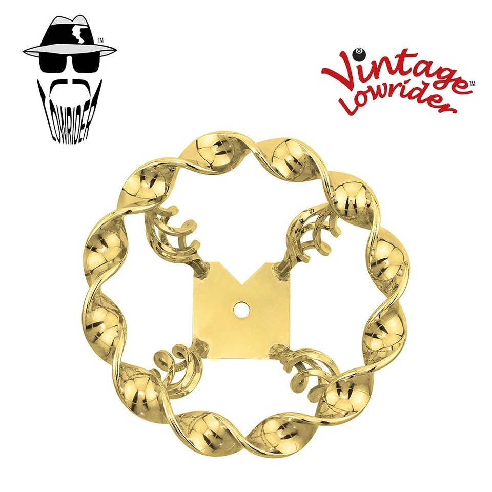 F&R Original Lowrider Steering Wheel Flat Twisted Gold Bicycle Part