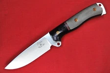 Busse S.C.A.B.S. Boss Street .147" Satin Blade, Black G10 G-rexed Silver Holly