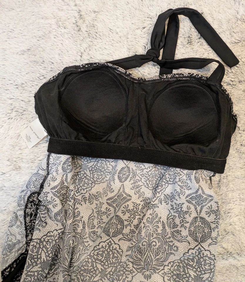 Pure Energy танкини с бретелью через шею 14 Вт встроенный бюстгальтер зажимные стороны цветочный пляжный бассейн - Изображение 3 из 4