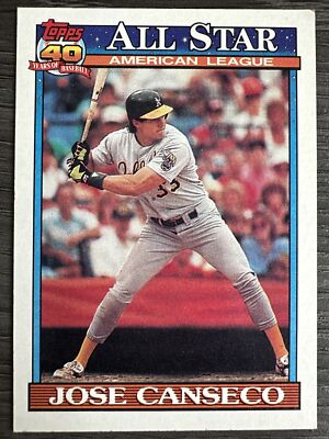 1991 Topps - All-Star #390 Jose Canseco **Error** | eBay