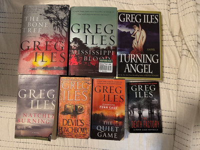6 x GREG ILES books, 3 x Hard Cover, 3 x Paperback plus 1 x Novella, smoke free