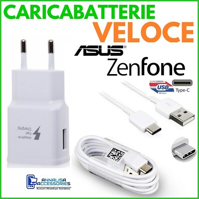 FAST CHARGER for ASUS ZENFONE 3 DELUXE ZS550KL USB SOCKET + TYPE C CABLE