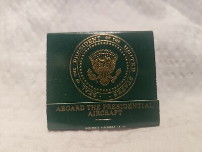  Vintage 70s AIR FORCE ONE  MATCHBOOK , Green , New A+ Condition 