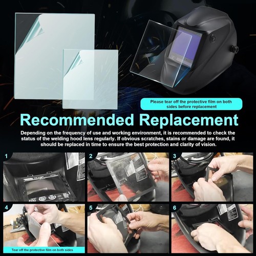 Welding Helmet Lens Covers 20 Pieces Fits Viking 3350 Welding Hood Clear New USA - Afbeelding 3 van 6