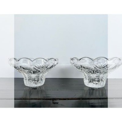 Made in Germany 24% Lead Crystal Pair Glass Candleholders for 1'' diameter candle