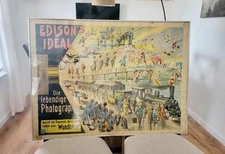 Original Edison's The Living Photography Lithograph Poster by Adolph Friedlander
