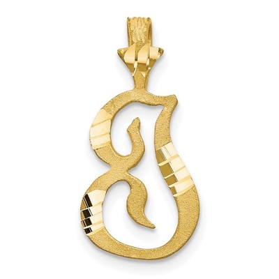 10k Gelbgold Initiale ''I'' Buchstabe Charm Anhänger 0,75g
