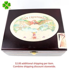 San Cristobal Clasico Empty Wood Cigar Box 7.5" x 6" x 3"