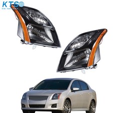 For Nissan Sentra 2010-2012 Headlights Set Lights Left+Right Side Black Halogen