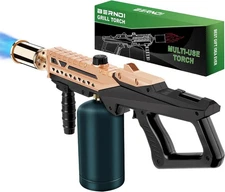 800,000 BTU Propane Torch Gun — Adjustable Flame Kitchen & BBQ, Gold