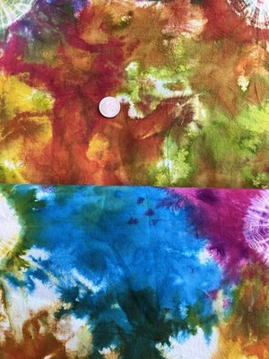 Cotton Rainbow Tye Dye Tie-Dye Bright Fabric Print 4 Yards