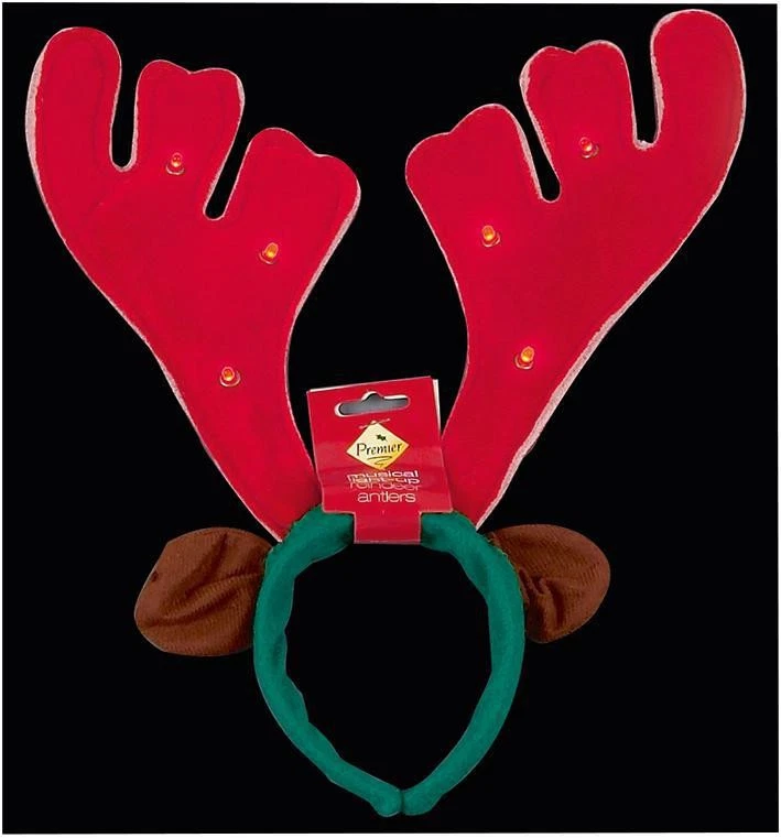 Musical Luminoso Navidad Cuernos Novedad de Navidad Regalo Disfraz - Imagen 1 de 1