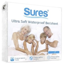 Sures Waterproof Mattress Protector - Twin Size Bedsheet - Fitted Machine Was...