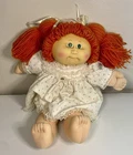1982 Cabbage Patch Girl Pigtails Red Head Green Eyes Floral Dress Gown No Diaper