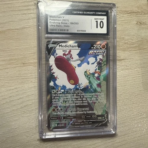 Pokemon Medicham v Alternate Art 186/203 Evolving Skies CGC 10