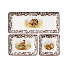 Spode Woodland 3-Piece Traditional Nesting Trays, Perfect for Thanksgiving