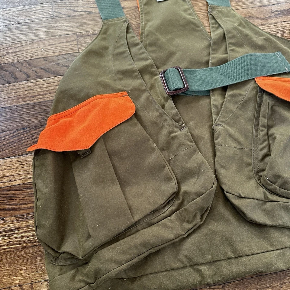 Filson Super Duty Tin Cloth Hunting Vest Size Super Blaze Orange Pockets Made US - Image 3 of 4