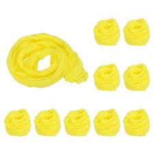 10Pcs Stocking Flower Fabric 65cm/26" for DIY Mesh Flowers Making, Light Yellow