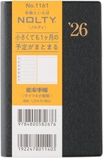 NOLTY Planner 2026 Weekly Lights 4, Small Edition, Black, 1161 Starts December