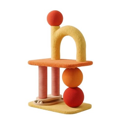 Katzenkletterbaum mit Spielzeug Kompakttablett Katzenkletterstruktur mit Spielbällen