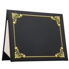 Tenare Imprinted Diploma Cover Leatherette Certificate Holders Document Black