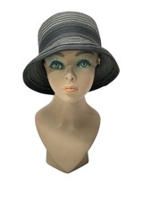 Women s Black Ribbon Braid Cloche Hat Bow Accent Retro 1920s Style 22