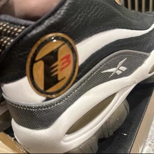 Reebok The Answer DMX 10 Black White Gold 2013 Allen Iverson 76ers Sz 9.5 w box